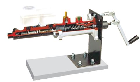 液压制动调节器解剖模型，带双腔制动主缸